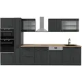 Vicco R-Line Küchenzeile Anthrazit Landhaus/Anthrazit 350 cm ohne Arbeitsplatte ohne E-Geräte