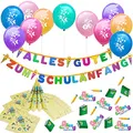 Oblique Unique® Schuleinführung Schulanfang Einschulung Deko Set für Jungs und Mädchen - 10 Luftballons + Alles Gute zum Schulanfang Girlande + 20 Servietten + Konfetti Set