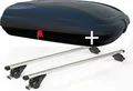 Dachbox VDPBA320 320 Liter carbonlook abschließbar + Dachträger VDPKING1 kompatibel mit Volkswagen Golf VII Sportsvan (AM1) 5 Türer 2014-2019