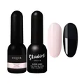 Didier Lab - Base Coat Top Coat UV - Rubber Base Gel Milky Pink - No Wipe Top Coat Gel UV Super Shiny - LED UV Nagellack Set - UV Gel Nagellack - Stärkt Schwache Nägel - Lang anhaltend - Gellack Set