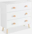 sweeek - Kinderkommode, 3 Schubladen mit wolkenförmigen Griffen - Weiß