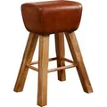 Wohnling Barhocker WL6.011, Turnbock, 75cm Sitzhöhe, Echtleder, braun