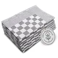 ZOLLNER 6er Set Geschirrtücher Baumwolle in 65x65 cm - extrem saugstarke und robuste Küchentücher - waschbar bis 60°C – in grau kariert - Gastronomiequalität - Oeko Tex® Zertifiziert