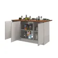Kücheninsel 3 Türen für Moderne Küche 155x90x90cm mit Tisch Deaton - Weiß - Eiche