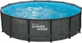 Summer Waves Elite Frame Pool Aufstellpool rund Komplettset Rattanoptik Ø 427x107 cm