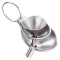 INF Kleiner Trichter Set, 3 Stück Edelstahl Küchentrichter, 3 Größen, silberfarben