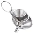Kleiner Trichter Set, 3 Stück Edelstahl Küchentrichter, 3 Größen, silberfarben