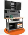 Ondis24 Werkstatt Set 120 cm Werkbank Metall 1x Werkzeugschrank - Lochwand Haken