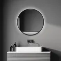 Talos Dekorativer Wandspiegel Black Hole Light indirekter LED Beleuchtung in schwarz matt Ø 60 cm