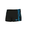 Arena Herren Mens Short Graphic Swim Trunks, Black-Turquoise, 6 EU