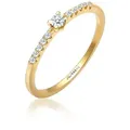 Elli DIAMONDS Verlobungsring Microsetting Diamant (0.11 ct) 585er Gelbgold goldfarben 50 mm