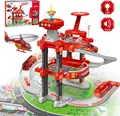 Feuerwehr-Parkhaus Spielzeug für Kinder, Parkgarage mit Licht SoundFeuerwehr Spielzeug ab 3 4 5 6 Jahre Junge