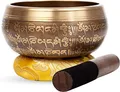 Große tibetische Klangschalen-Set – einfach zu spielen – Mantra-Design, Achtsamkeit, Meditation, Heilklang, Geschenk von Himalayan Bazaar