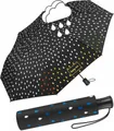 HAPPY RAIN Stockregenschirm schöner Damen-Regenschirm mit Auf-Automatik, die weißen Tropfen färben sich bei Nässe bunt