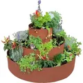 UNUS Kräuterschnecke Kräuterspirale Pflanzring 3 Ringe 30 cm, 60 cm, 90 cm - Braun