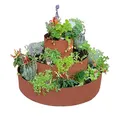 UNUS Garden Kräuterspirale Edelrost, rundes Kräuterbeet für Terrasse und Garten, 3 Ebenen, Ø 30 cm, 60 cm, 90 cm, Kräuterschnecke aus Metall, in Rostoptik