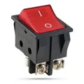 Wippschalter rot mit Schraubanschluss, 2 polig (4pin) 16A 250~ beleuchtet-LED