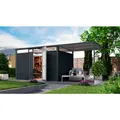 KARIBU Gartenhaus "Osten 3", BxHxT: 564 x 218 x 11,5 cm(Außenmaße inkl. Dachüberstand), Wandstärke 0,5 mm - grau