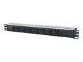 Intellinet 19" 8-fach Steckdosenleiste mit C13-Kaltgerätesteckdosen und Kabelklemmen, PDU mit abnehmbarem Stromkabel (2