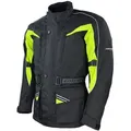 roleff Motorradjacke RO10005 – Schwarz/Neongelb, Protektoren, wasserdicht & atmungsaktiv auch in großen Größen XL