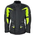 Roleff Motorradjacke RO10005 – Schwarz/Neongelb – Wasserdicht, Atmungsaktiv, Sicherheitsprotektoren – Größe S–7XL – Ideal für Touring & Alltag.