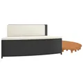 Whirlpool-Umrandung Schwarz Poly Rattan und Massivholz Akazie