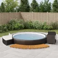 vidaXL Whirlpool-Umrandung Schwarz Poly-Rattan und Massivholz Akazie
