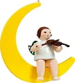 Fensterbild Engel auf Mond mit Geige mit Krone Höhe 30 cm NEU Fensterdeko Holz