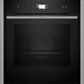 Neff B64VS71N0 N90 Einbaudampfbackofen, 60 cm breit, 71 L, Pyrolytisch+Hydrolytisch, TFT-Display, Grill, CircoTherm, Kindersicherung, schwarz/Edelstahl