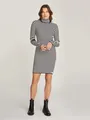 Sweatkleid "WOVEN LABEL TIGHT SWEATER DRESS", mit Logopatch, Gr. XS (34) - N-Gr, Ivory / CK Black Stripe N-Gr