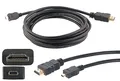 auvisio Micro HDMI Kabel: High-Speed-Adapterkabel Micro-HDMI auf HDMI, für 4K, 3D & Full HD, 3 m (Adapter Micro, MicroHDMI, Audio Konverter)