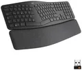 Logitech ERGO K860 Kabellos Tastatur Deutsch, QWERTZ Schwarz Geteilte Tastatur, Ergonomisch, Handballenauflage, Schmutzabweisend