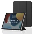 Hama Hülle für Apple iPad mini 2021 (aufklappbares Case für Apple Tablet mini 6. Generation, Schutzhülle mit Standfunktion, transparente Rückseite, magnetisches Cover) schwarz