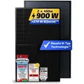 Solakon® Solarmodul 450W Bifazial Glas-Glas N-Type – Full Black PV Modul 40V für Balkonkraftwerk (2 Stück)