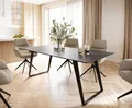 DELIFE Esstisch Edge 200x100 Keramik Laminam® Noir Desir Braun Metall Schräg Schwarz