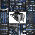 Imperiumtools Werkstattwagen XXXL Werkzeugwagen gefüllt 8 Schubladen IMPERIUMTOOLS Werkstattwagen, befüllt, inklusive Werkzeuge