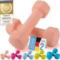 Body & Mind Neopren Kurzhanteln 2er-Set 1kg | Hexagon Hanteln rutschfest | Fitness Gewichte für Aerobic, Gymnastik & Heimtraining