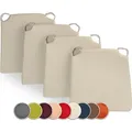sunnypillow 4er Set Stuhlkissen mit Klettverschluss Polsterauflage Auflage für Stühle | Indoor / Outdoor | Sitzkissen Sitzauflage | Maße: 42 (vo... - Beige