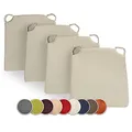 sunnypillow 4er Set Stuhlkissen mit Klettverschluss Polsterauflage Auflage für Stühle - Indoor/Outdoor - Sitzkissen Sitzauflage - Maße: 42 (vorne) | 35 (hinten) x 40 x 5 cm - Ecru