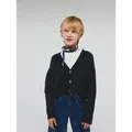 Name It Strickjacke NKFHOLLY BOXY SHORT KNIT CARD NOOS in modischer Boxy-Form, mit tiefem V-Ausschnitt grau 134 EU