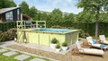 Karibu Rechteckpool Massivholzpool kdi Schwimmbecken Gartenpool, Massivholz, witterungsbeständig, wetterfest