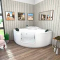 Whirlpool Pool Badewanne Eckwanne Wanne W60H 140x140cm mit Tür Walk-in-Pool