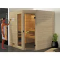 WEKA Ecksauna "Valida Eck 2", BxHxT: 189 x 203,5 x 189 cm, mit Glastür - beige