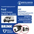 Für FORD Transit Custom Typ V362 06.2016-12.2023 AHK abn +7pol spez E-Satz TOP