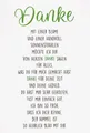 Danke Grusskarte mit Briefumschlag Dankesgedicht Danksagungskarte mit Spruch