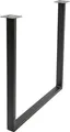 WAGNER Möbelbein U-RAHMEN - Ø 50 x 720 x 700 mm, 2 Anschraubplatten, Aufnahme QuickClick Gleiter, Stahl schwarz - 12501301