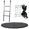 CZON SPORTS | 3 Zubehörteile für 360 cm Trampoline: Leiter + Sauberkeitsabdeckung + Verankerungsset