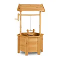 Dekobrunnen garten Holzbrunnen Deko Zierbrunnen Ziehbrunnen mit Eimer 3,9 kg