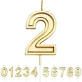 Geburtstag Zahl Kerzen 2 Gold Glitzer Geburtstagskerzen Dekorative Geburtsta...