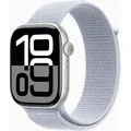 Apple Watch Series 10 46 mm Aluminiumgehäuse Silber mit Textil-Sportarmband (verstellbar) – blaue Wolke - Neu mit 19% MwSt